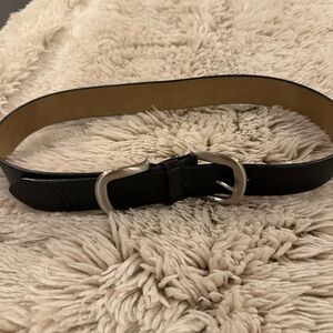 Talbots, genuine, leather, black double buckle belt size small.